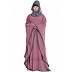 Kaftan abaya in dual color- Puce Pink-Grey